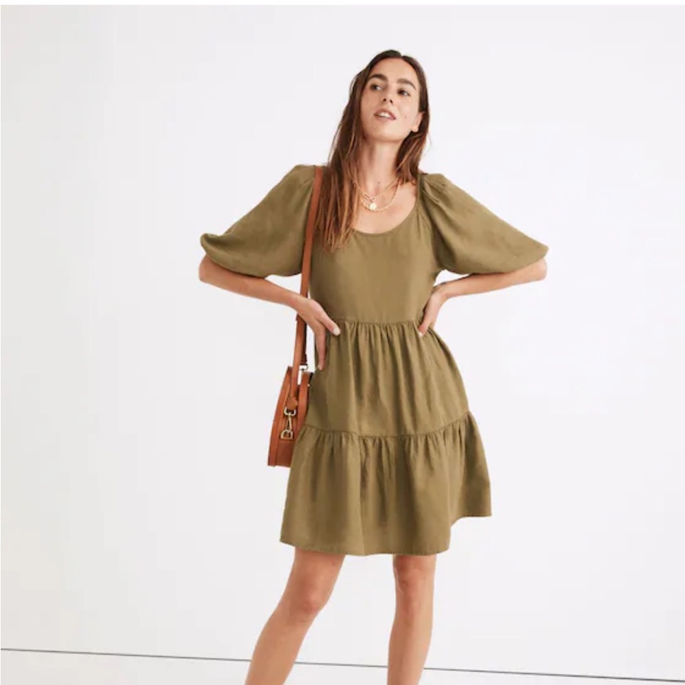 Madewell Puff-Sleeve Mini Dress